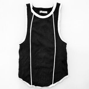 Free People - We The Free Ribbed Black & White Tank Women's Size Medium